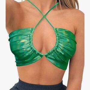 green rave costume crop top